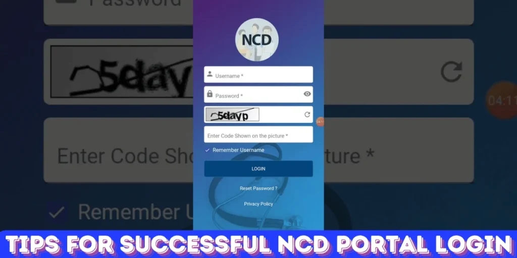 This emage showing a Tips for Successful NCD Portal Login